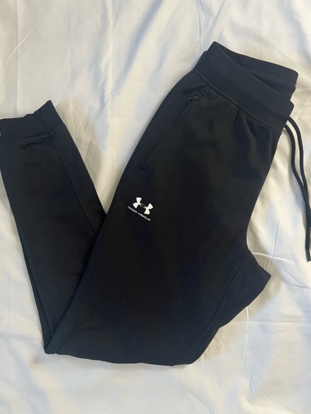 Under Armour Men’s Black Jogger Sweatpants with White Logo